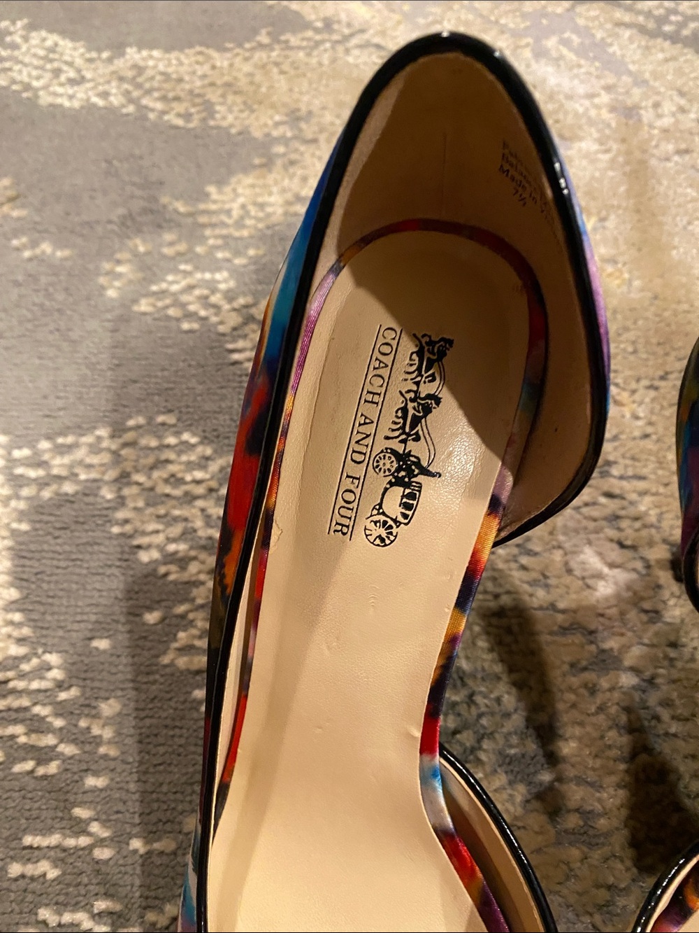 Coach satin colorful kitten heels peep toe - Picture 3 of 12